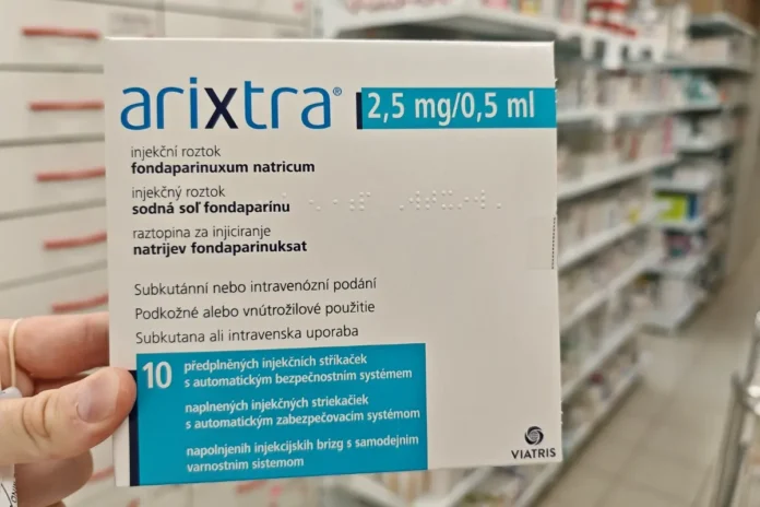 Packung Arixtra® 2,5 mg/0,5 ml Fertigspritzen (Fondaparinux-Natrium) in Apotheke