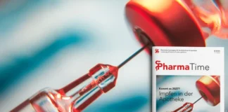 Impfen in der Apotheke in Österreich ab 2027 mit Spritze und Impfampulle auf dem PharmaTime-Cover