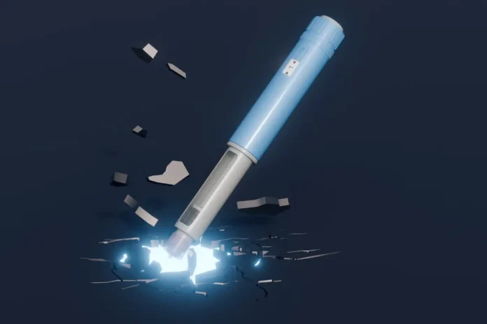 Abnehmspritze als Symbol für Survodutid von Boehringer Ingelheim im Markt für Adipositas-Therapien