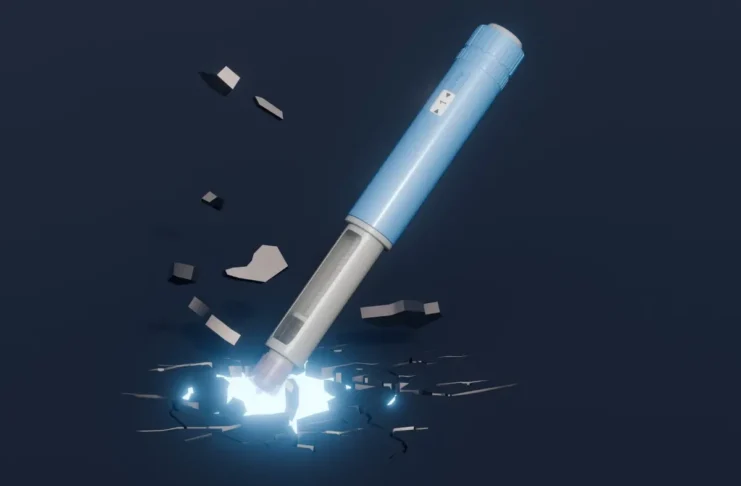 Abnehmspritze als Symbol für Survodutid von Boehringer Ingelheim im Markt für Adipositas-Therapien