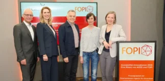 Vertreterinnen und Vertreter von AGES und FOPI bei der Präsentation der Innovationsbilanz 2025 in Wien