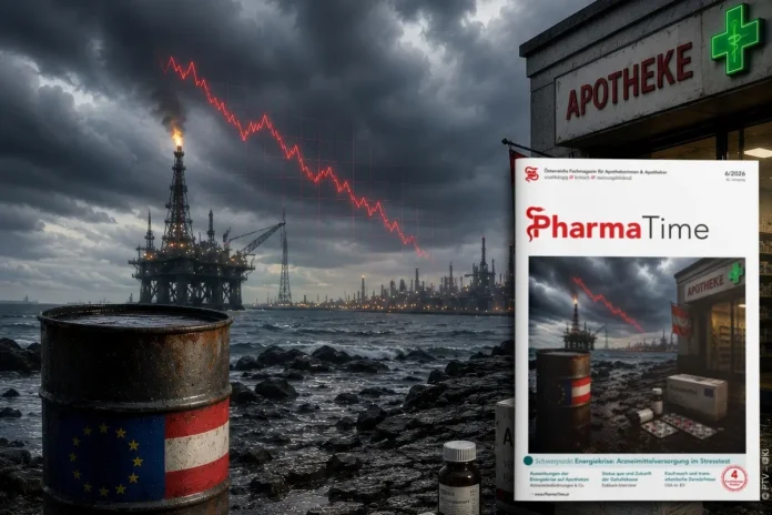 Titelbild der PharmaTime 6/2026 zur Krisenfestigkeit von Apotheken, Energiekrise und Arzneimittelversorgung in Österreich und Europa