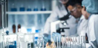 Forschende arbeiten im Labor an der Entwicklung neuer nicht-opioider Schmerzmedikamente.