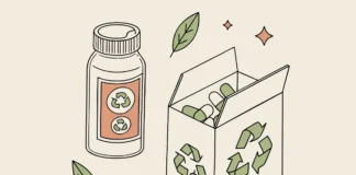 Illustration zu nachhaltigen Verpackungen und Arzneimitteln im Zusammenhang mit der PPWR