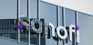 Sanofi-Schriftzug an einem Unternehmensgebäude