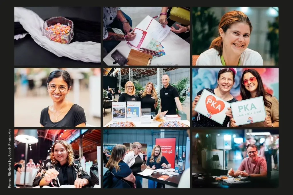 Fotocollage der PKAjournal-Lounge beim Engelhard Selfcare Saturday 2026 mit PKA-Fotos, Workshops und dem PharmaTime-Team.